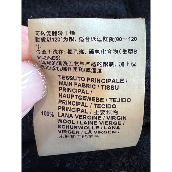 Marni Coat Women 4 Navy Blue Wool Full Zip Patchwork Raw Seams Jacket Outdoor - Picture 13 of 13